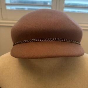 Elegant Brown Chain-Trimmed Women's Cap